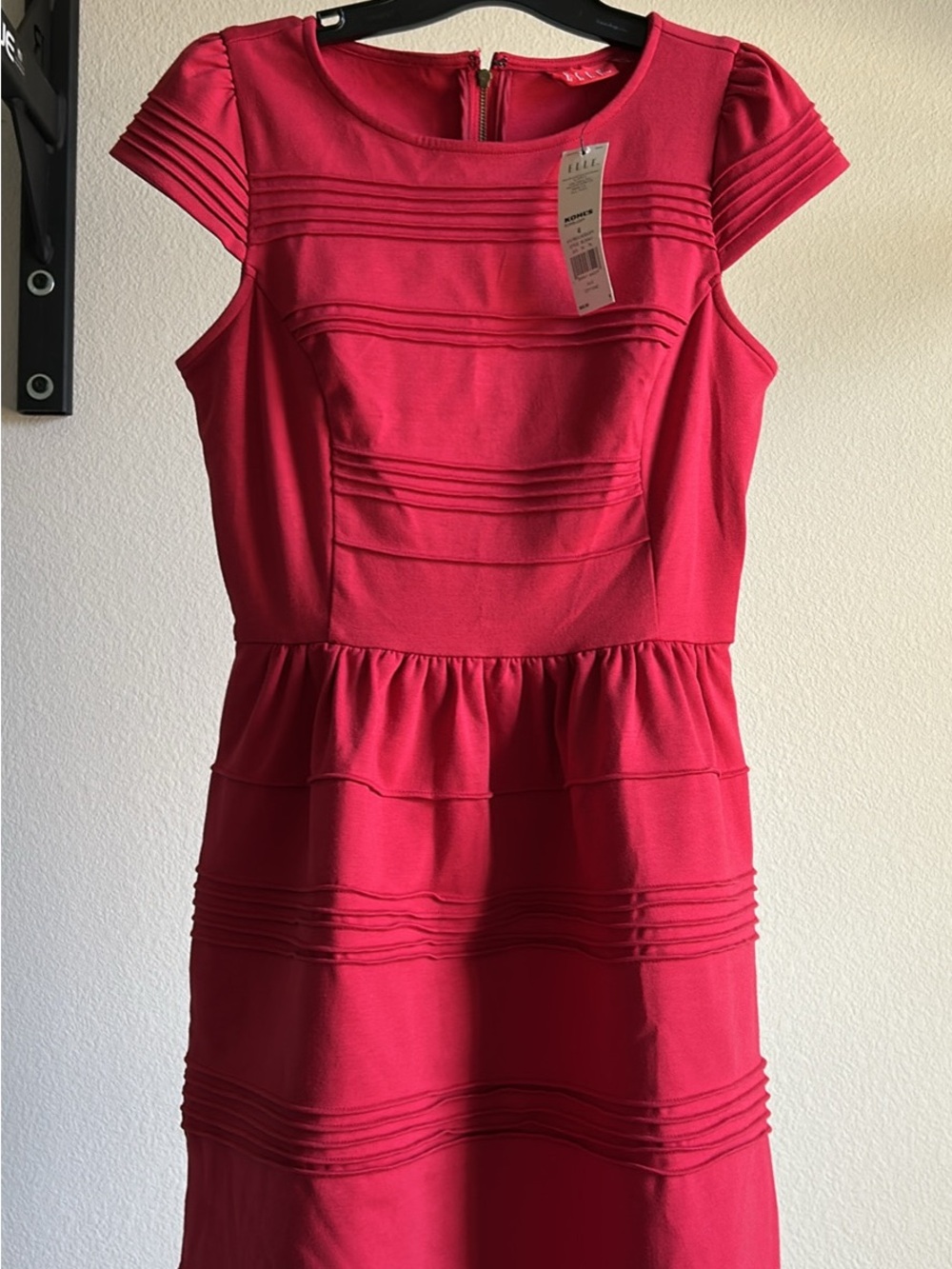 Elle Hot Pink Pleated Fit-and-Flare Girls Dress